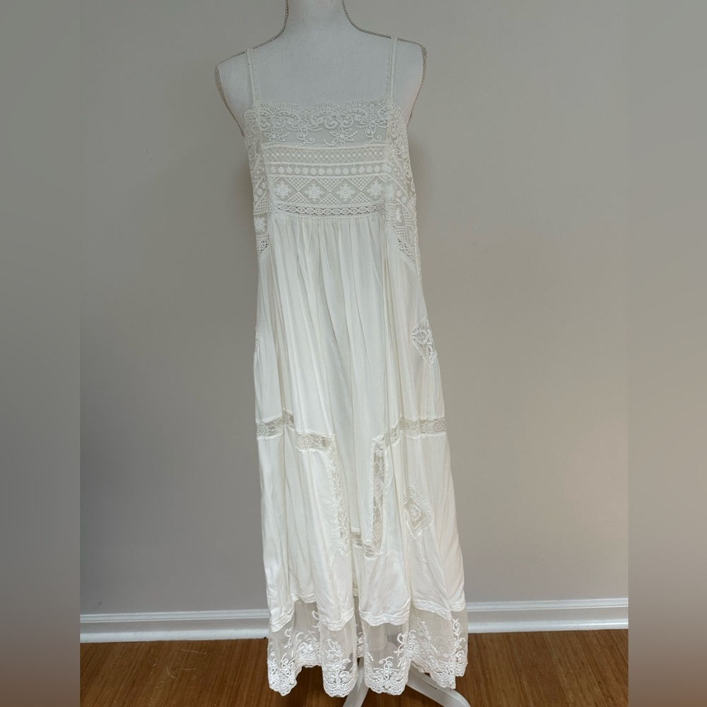 Spell Peaches Slip Dress with lace, NWT, XL - Picture 9 of 17